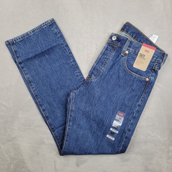 Levis 501 Jeans Mens 30x30  Regular Pants Button Fly Straight Original 005010194 - Picture 1 of 8